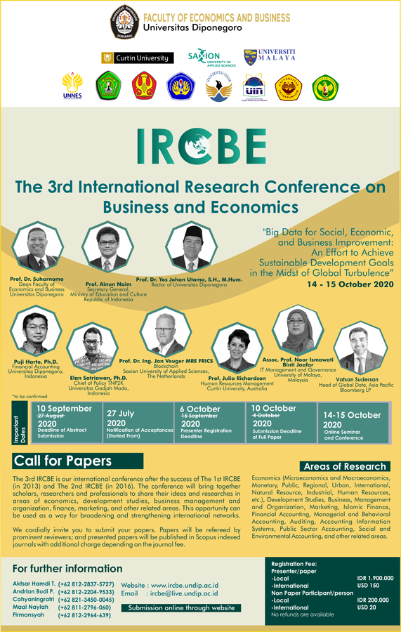 The 3rd International Research Conference on Business and Economics (IRCBE) 2020